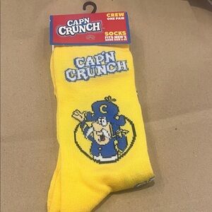Yellow Crew Socks for Men Capn Crunch